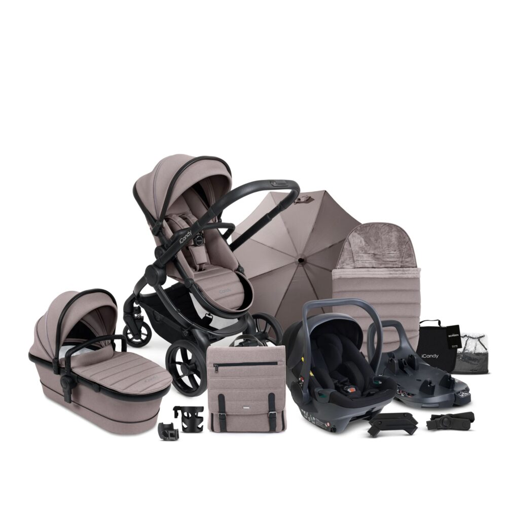 iCandy Peach 7 Complete Bundle - Porcini With Cocoon Car Seat & Base