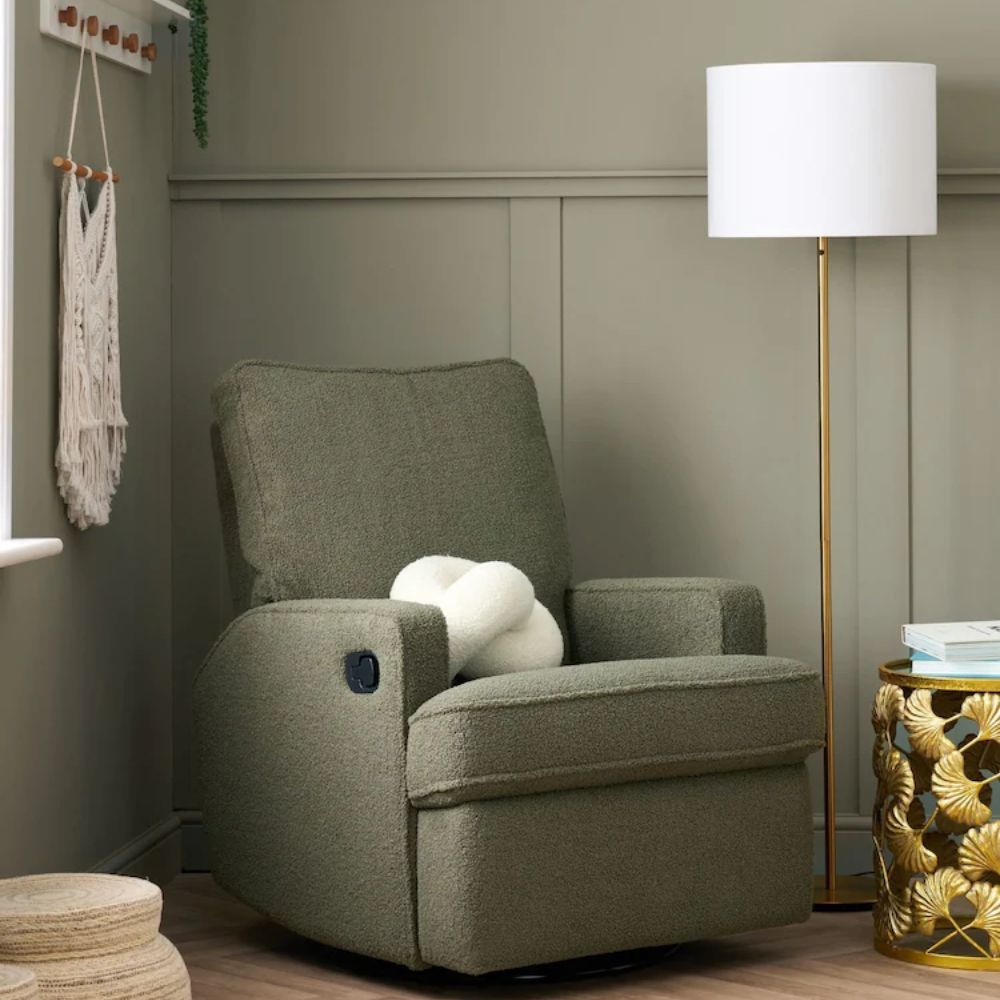 Madison Swivel Glider Recliner Chair – Teddy Olive