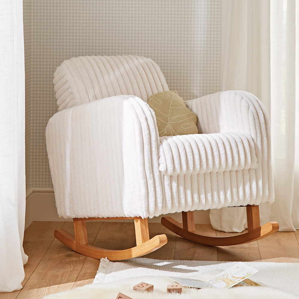 Cuddleco Etta Faux Fur Nursing Chair Cream