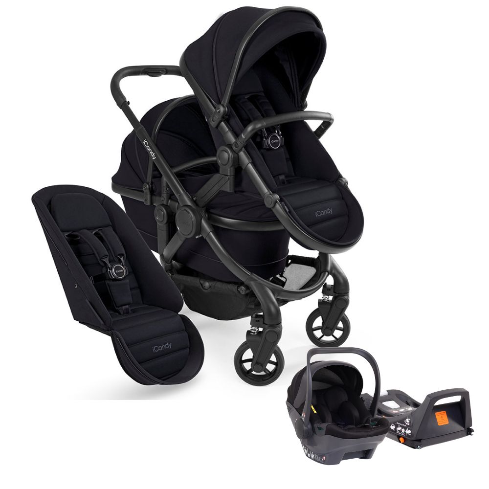 iCandy Peach 7 Double With Cocoon & Base – Black