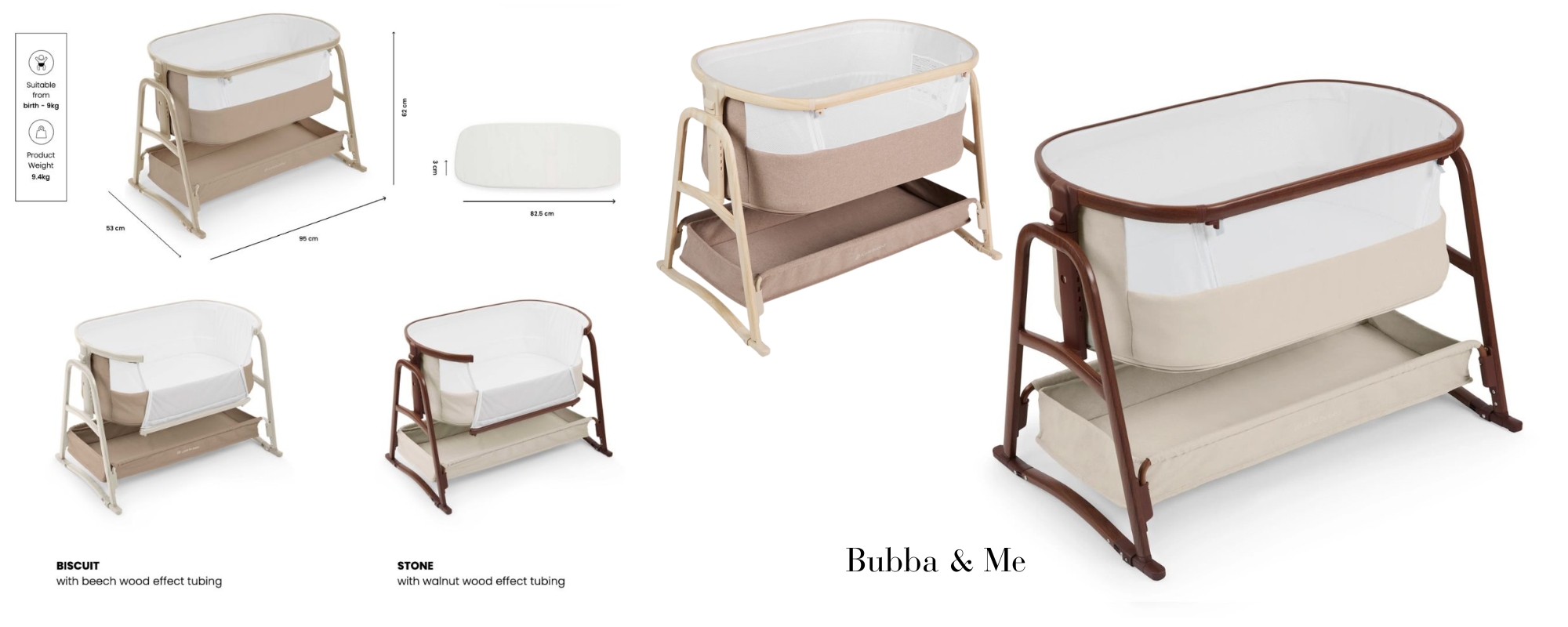 ickle Bubba Bubba & Me Luxe Bedside Crib