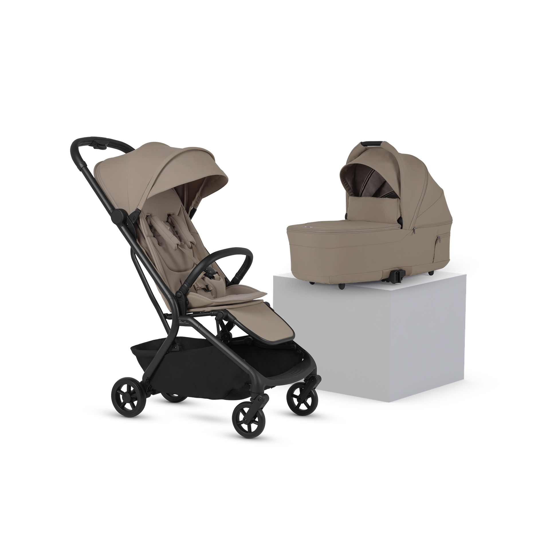 Silver Cross Nia Compact Travel Stroller & Carrycot - Champagne
