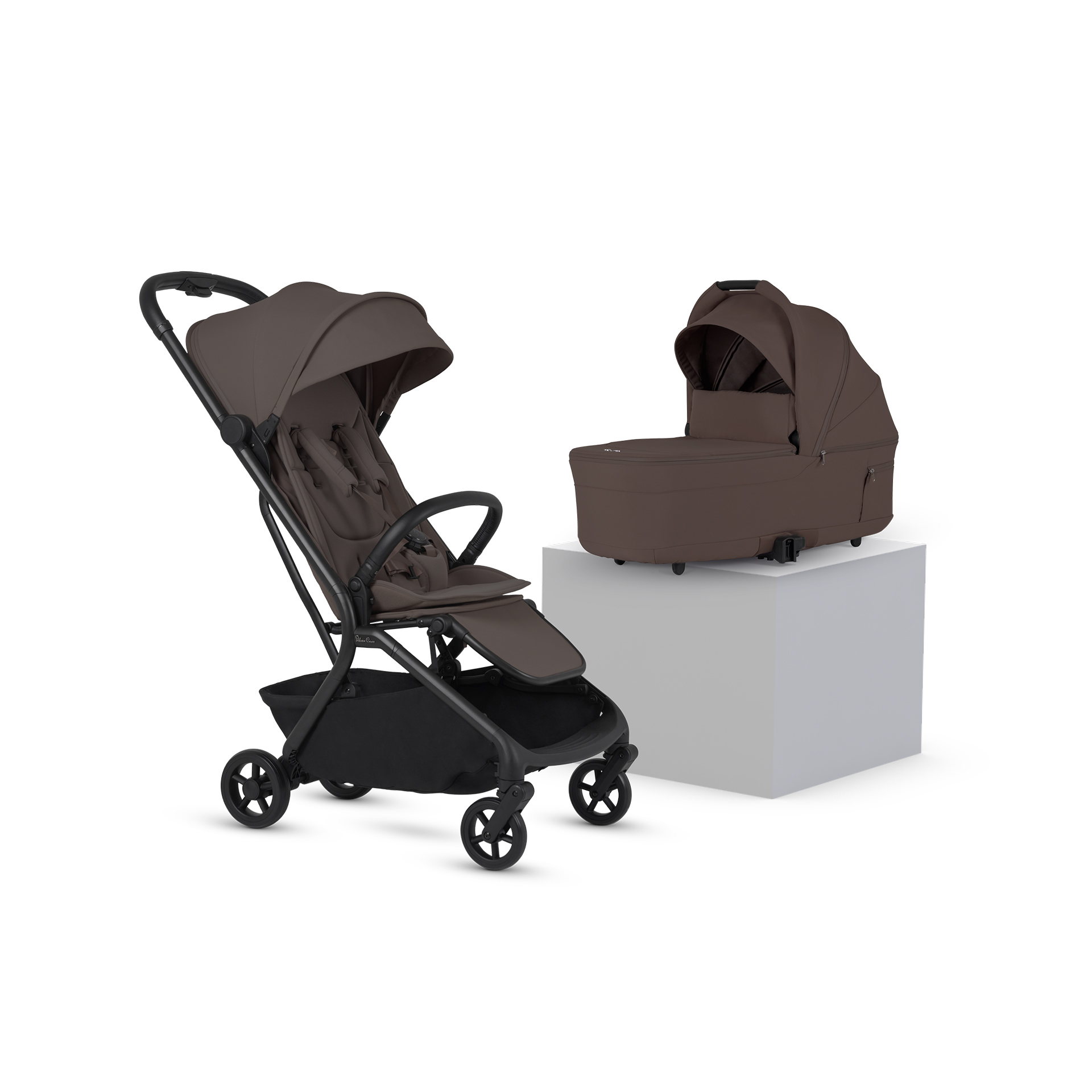 Silver Cross Nia Compact Travel Stroller & Carrycot - Chocolate