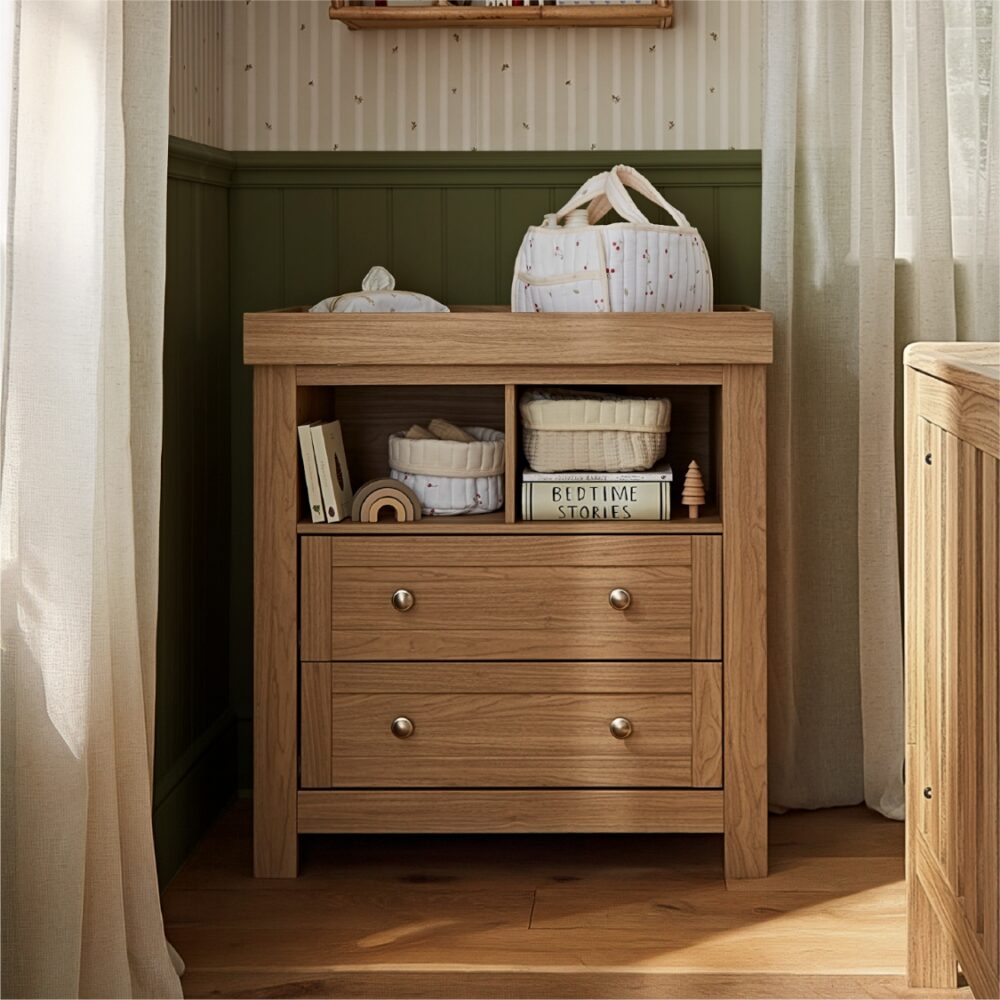 CuddleCo Burford Dresser/Changer Nursery Furniture - Oak