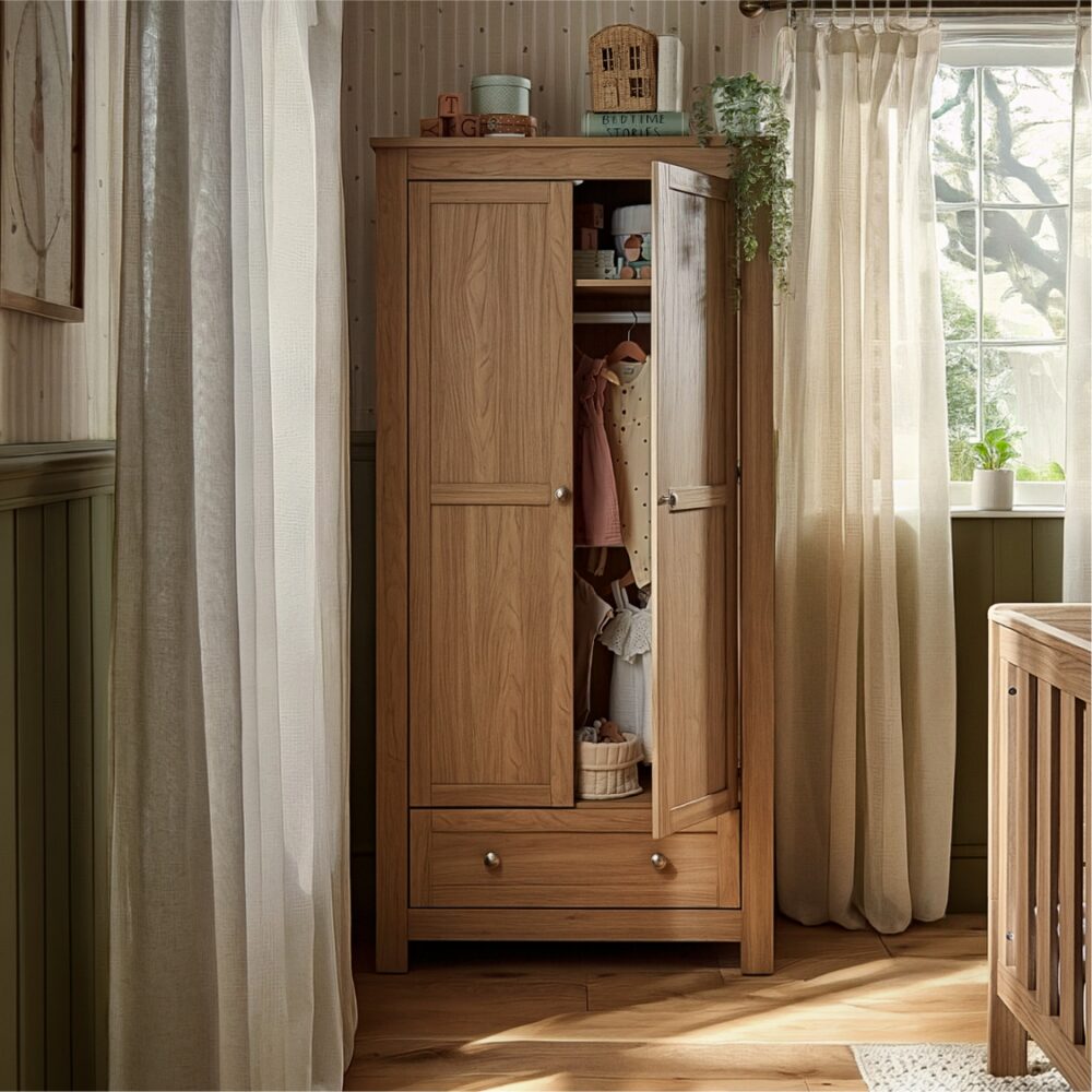 CuddleCo Burford Double Wardrobe Nursery Furniture - Oak