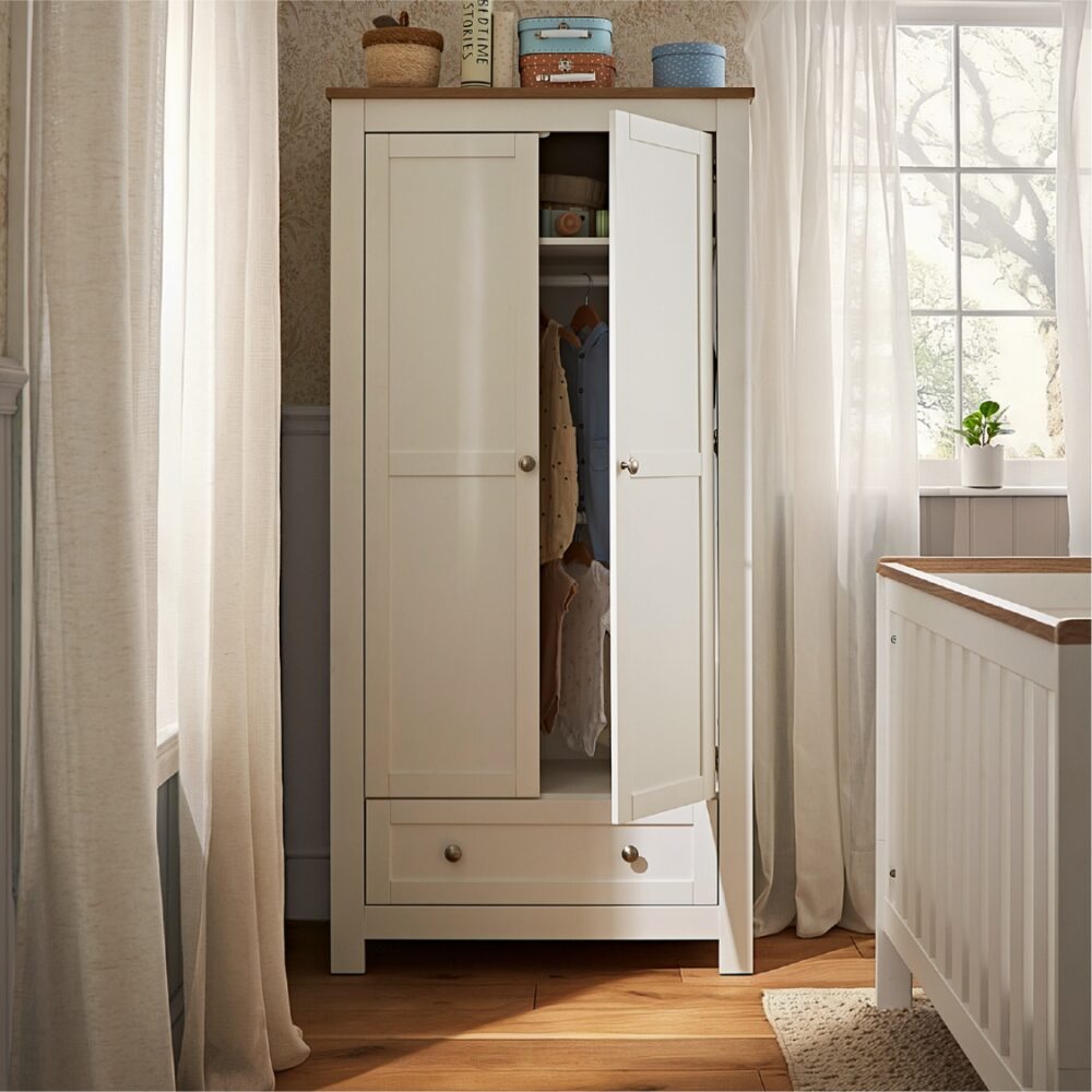 CuddleCo Burford Double Wardrobe Nursery Furniture - White