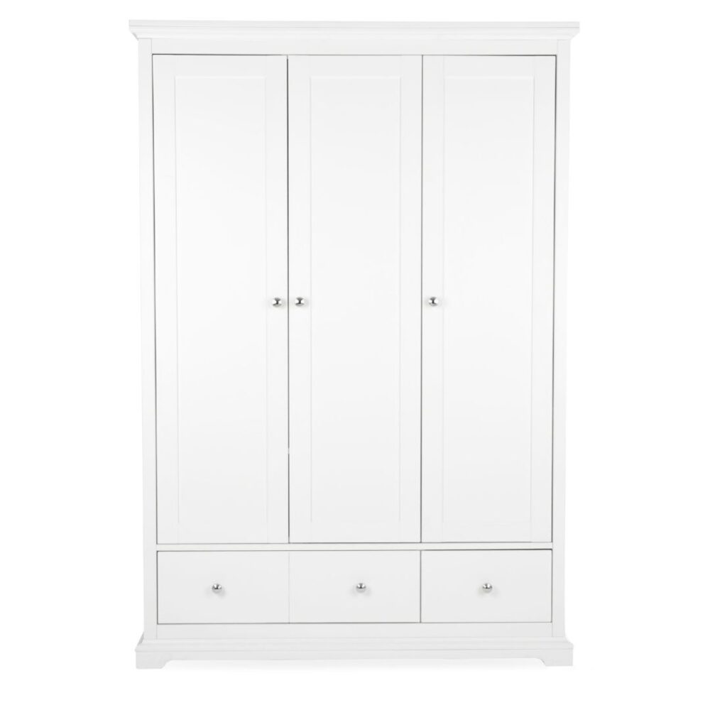 CuddleCo Beaumont Triple Wardrobe White