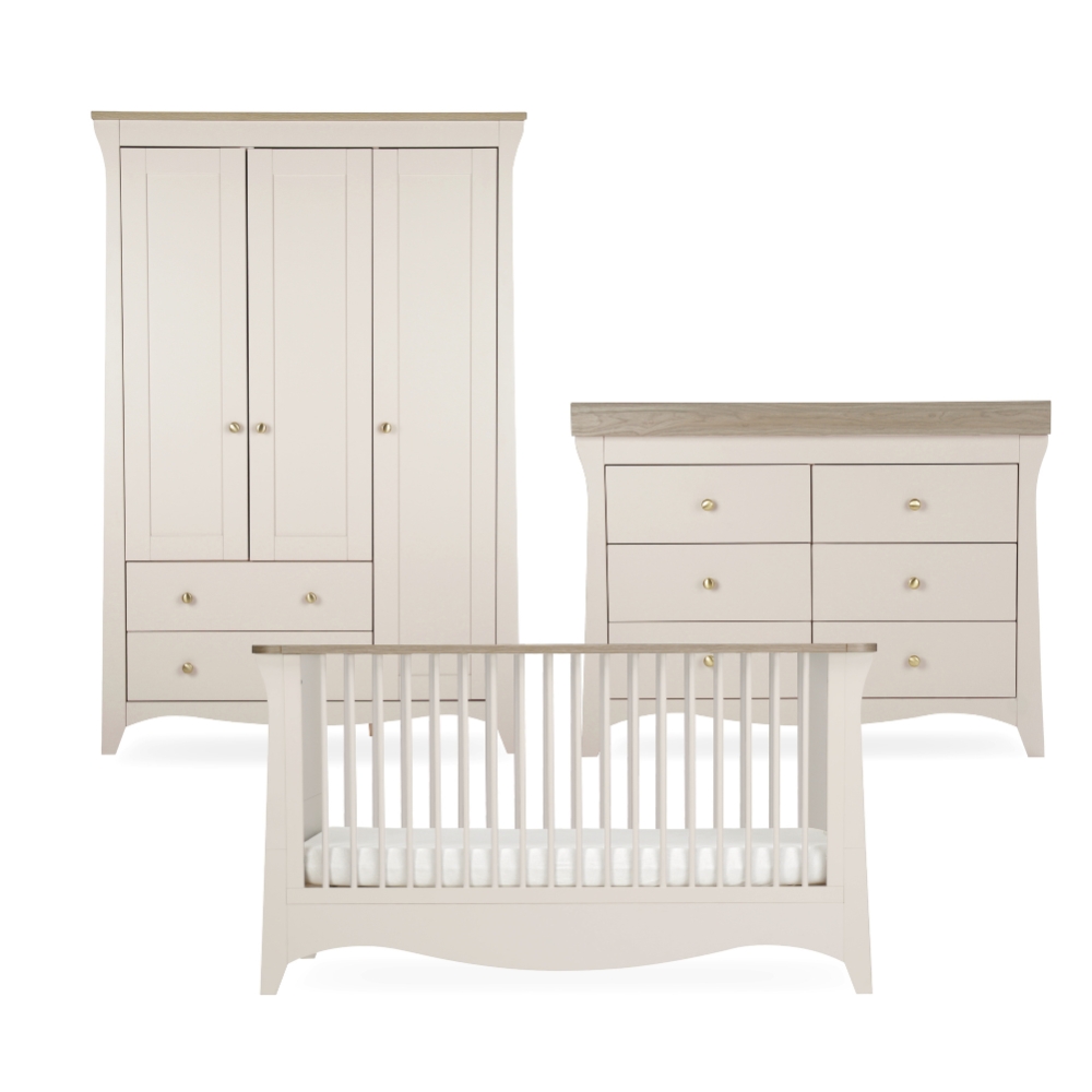 CuddleCo Clara Luxe 3 Pc Nursery Furniture + FREE Mattress - Cashmere