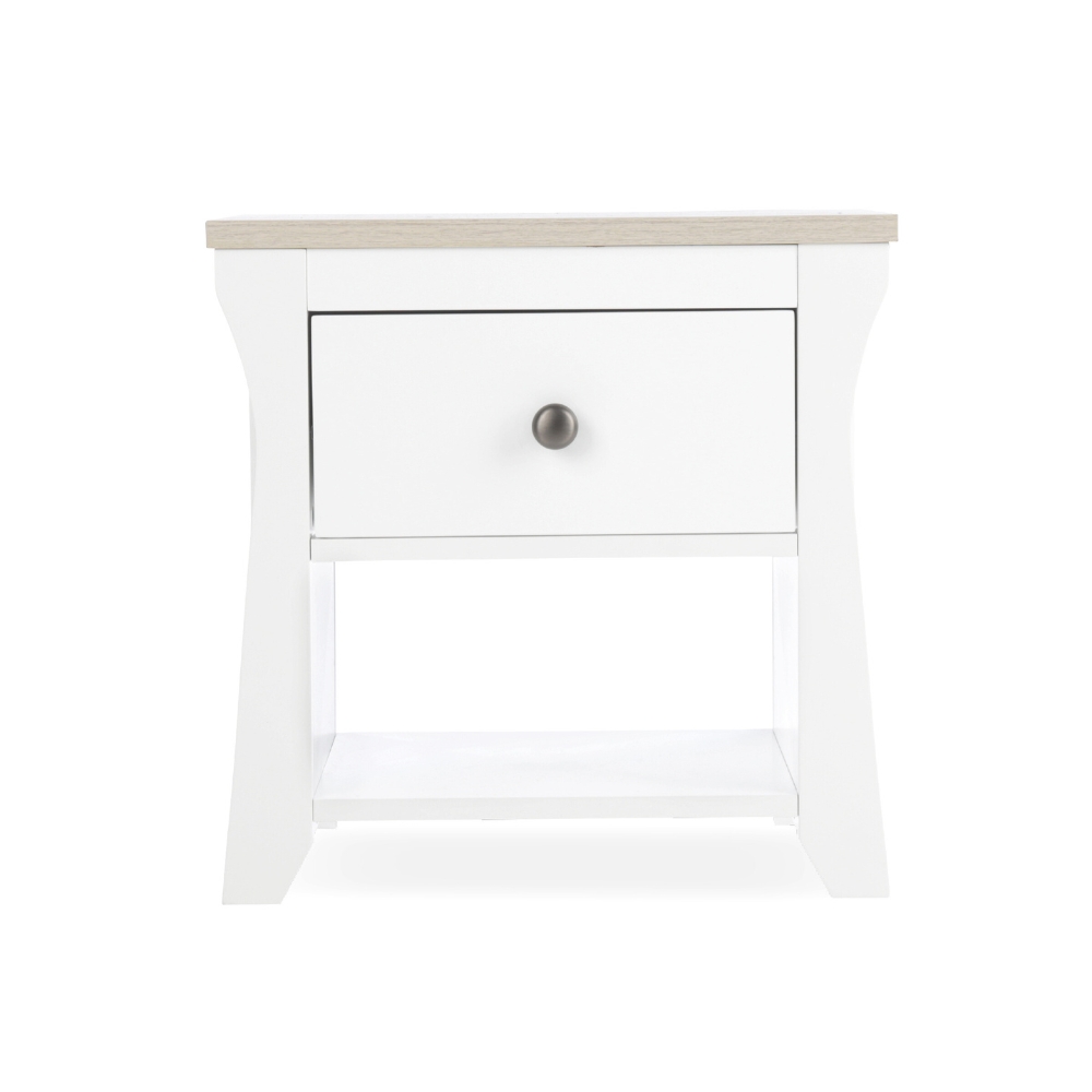CuddleCo Clara Bedside Table - White/Ash