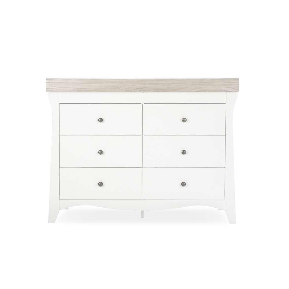 CuddleCo Clara Luxe 6 Drawer Dresser/Changer - White/Ash