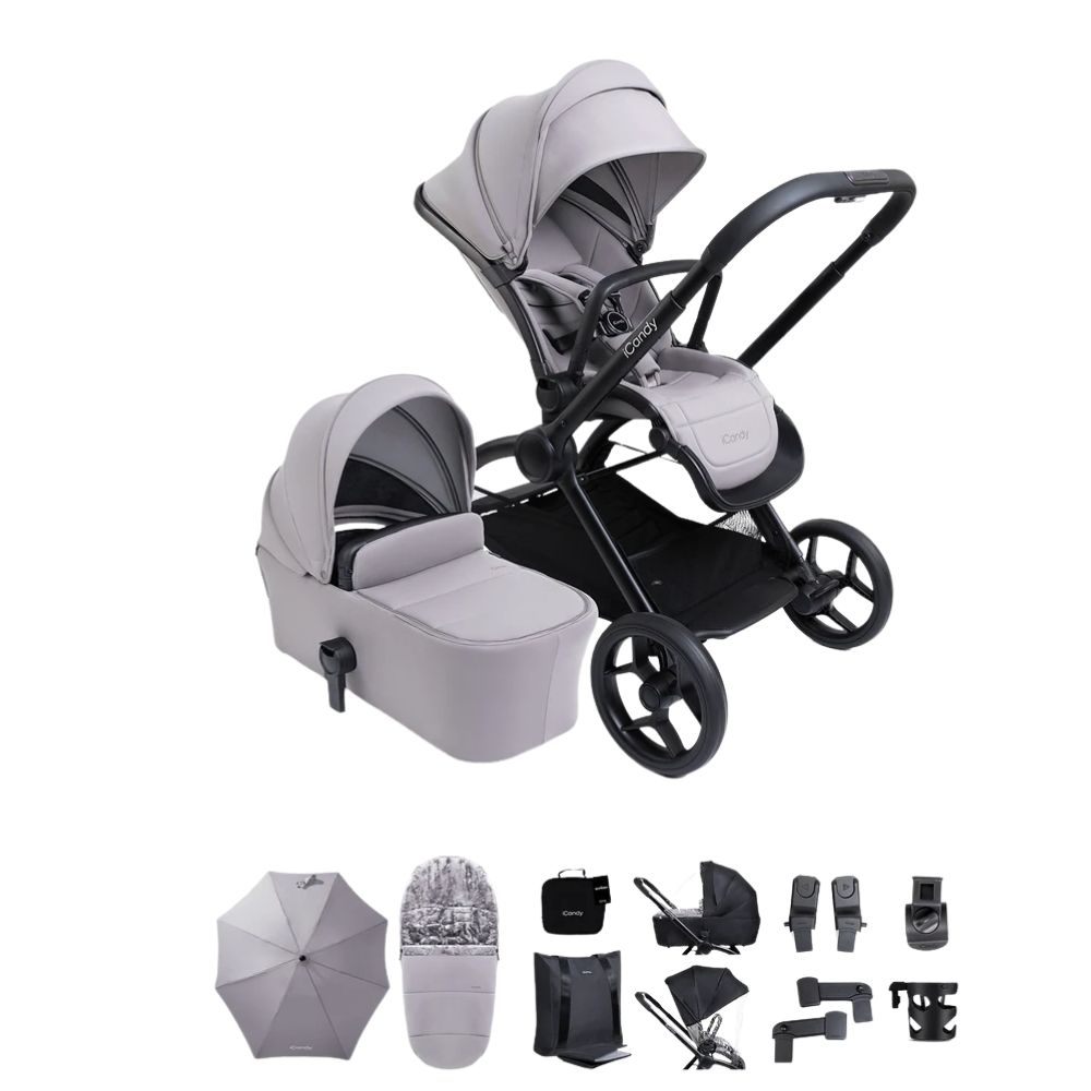 iCandy Core 2 Storm Grey Pushchair and Carrycot - Complete  Bundle