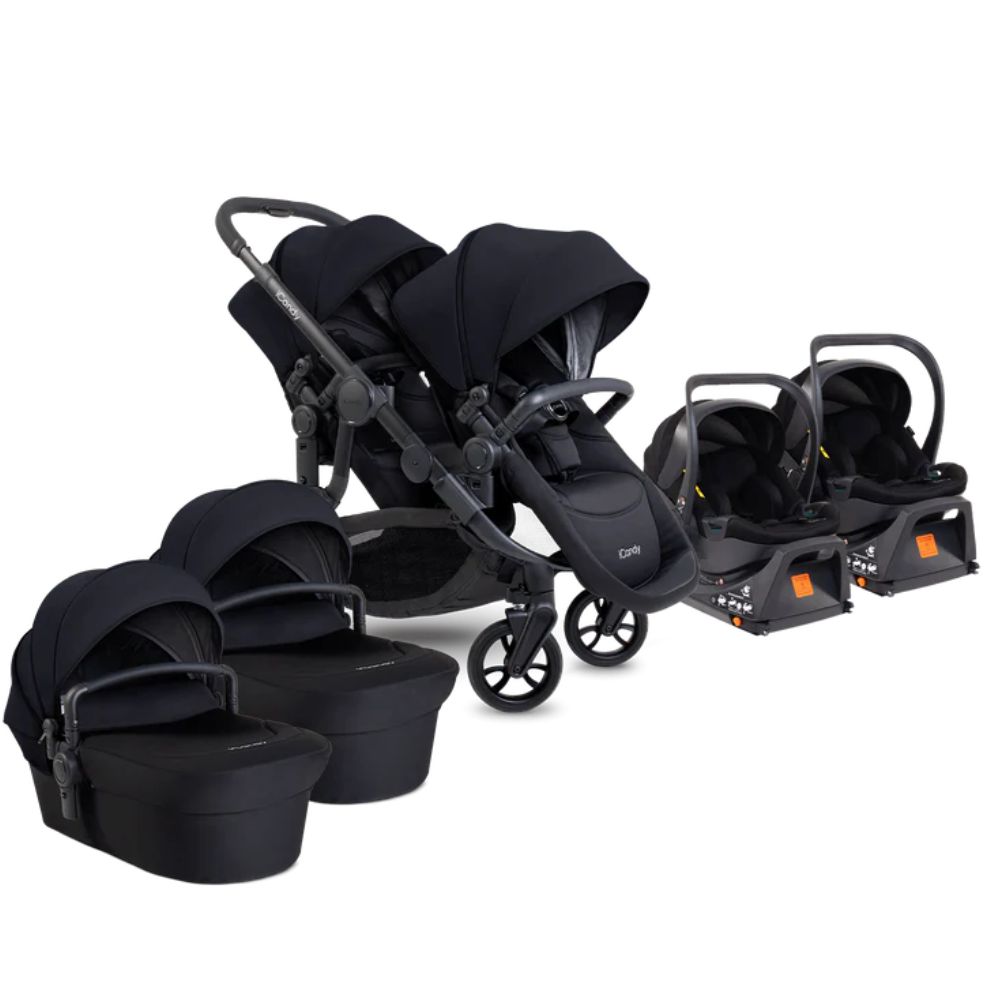 Orange 4 Twin Travel System & Car Seat - Black Edition