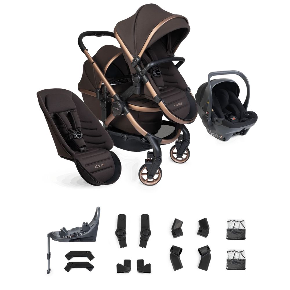 iCandy Peach 8 Complete Double With Cocoon 360 & Base – Pecan