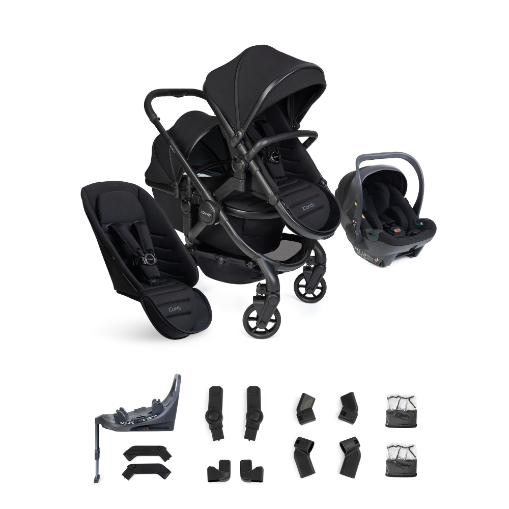 iCandy Peach 8 Complete Double With Cocoon 360 & Base – Black