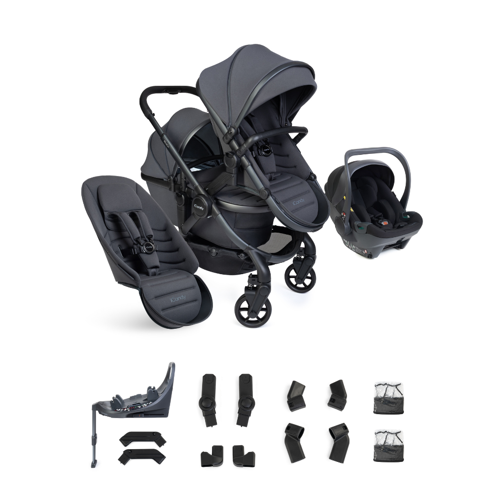 iCandy Peach 8 Complete Double With Cocoon 360 & Base – Grey