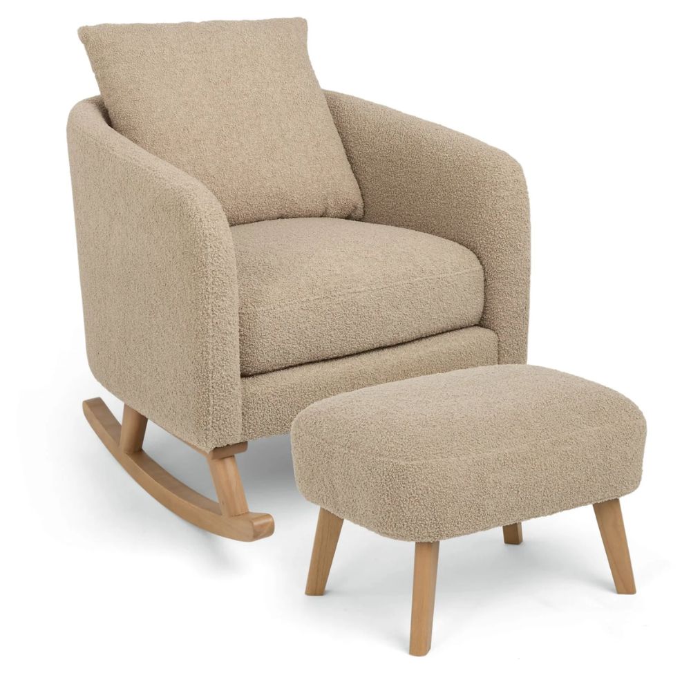 Mamas & Papas Alma Nursing Chair & Stool - Fawn Boucle Mamas & Papas Alma Nursing Chair & Stool - Fawn Boucle