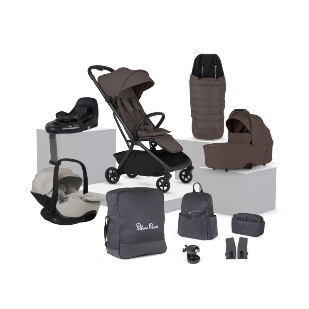 Nia Compact Travel System with Accessory Pack (12 Piece) – Chocolate