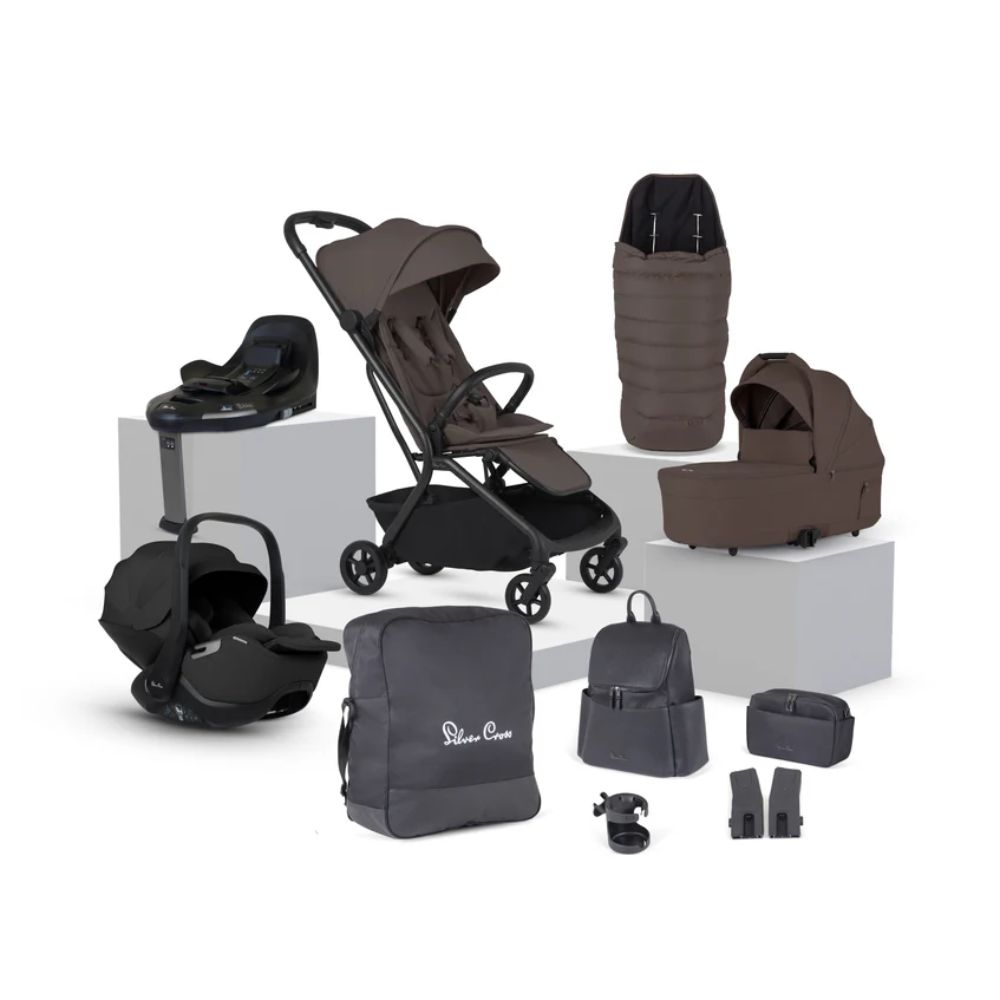 Nia Compact Travel System with Accessory Pack (12 Piece) – Chocolate