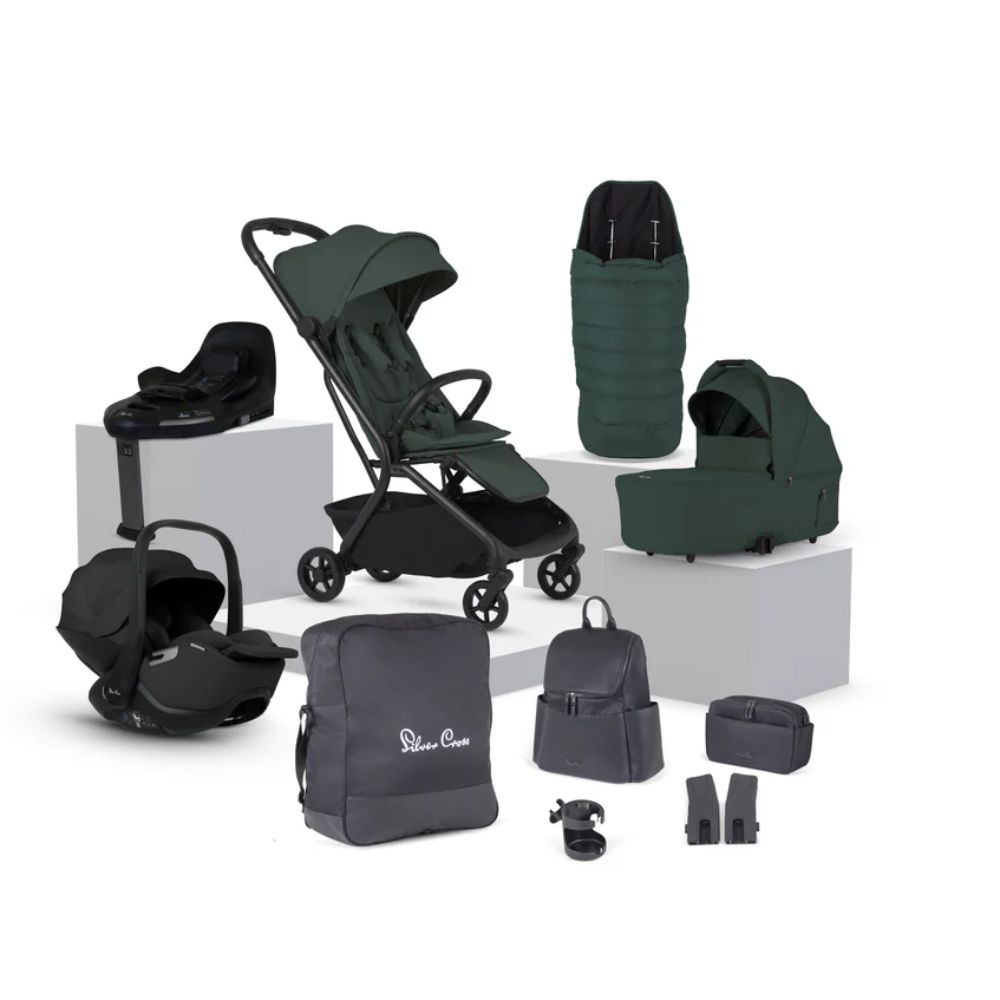 Nia Compact Travel System with Accessory Pack (12 Piece) - Conifer