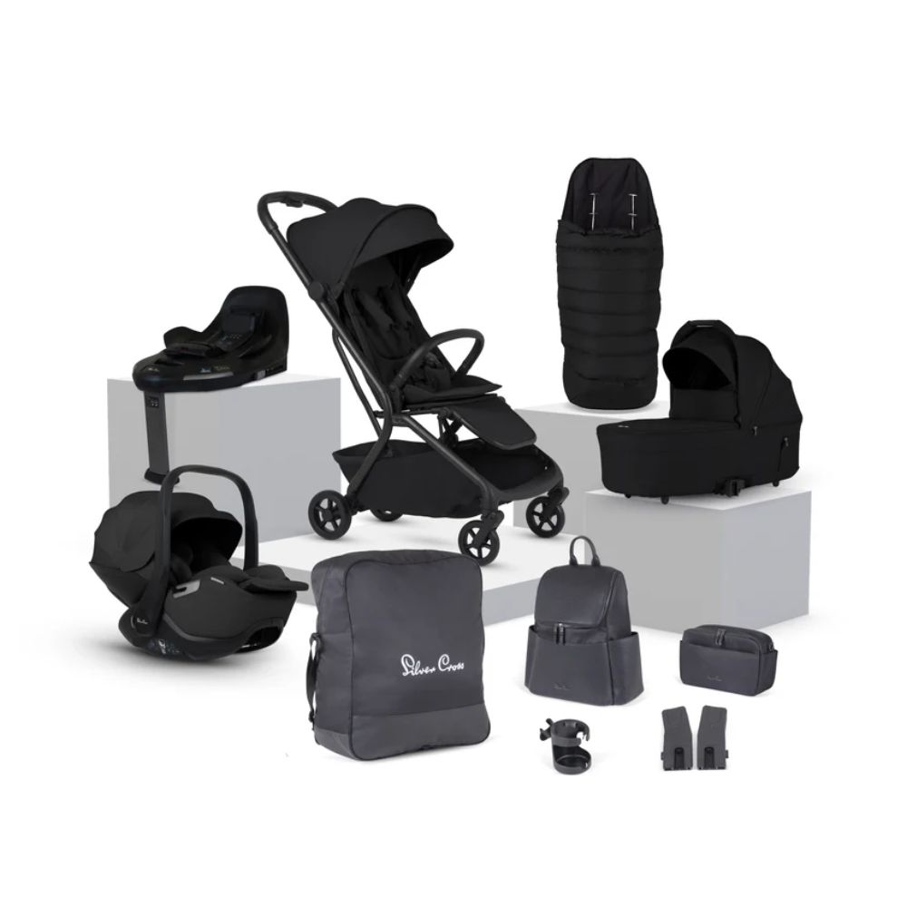 Nia Compact Travel System with Accessory Pack (12 Piece) - Onyx