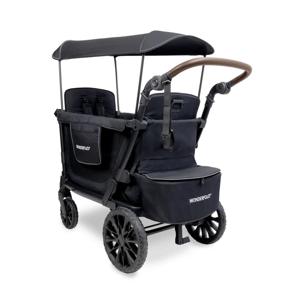 Wonderfold L2 Double Stroller Wagon Black (3) Wonderfold L2 Double Stroller Wagon black front