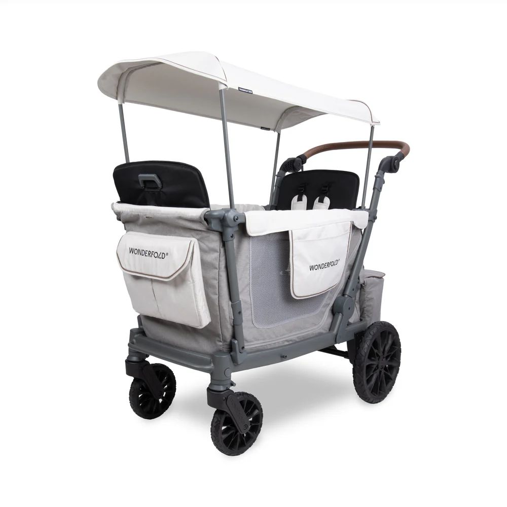 Wonderfold L2 Double Stroller Wagon Grey (5) Wonderfold L2 Double Stroller Wagon grey side