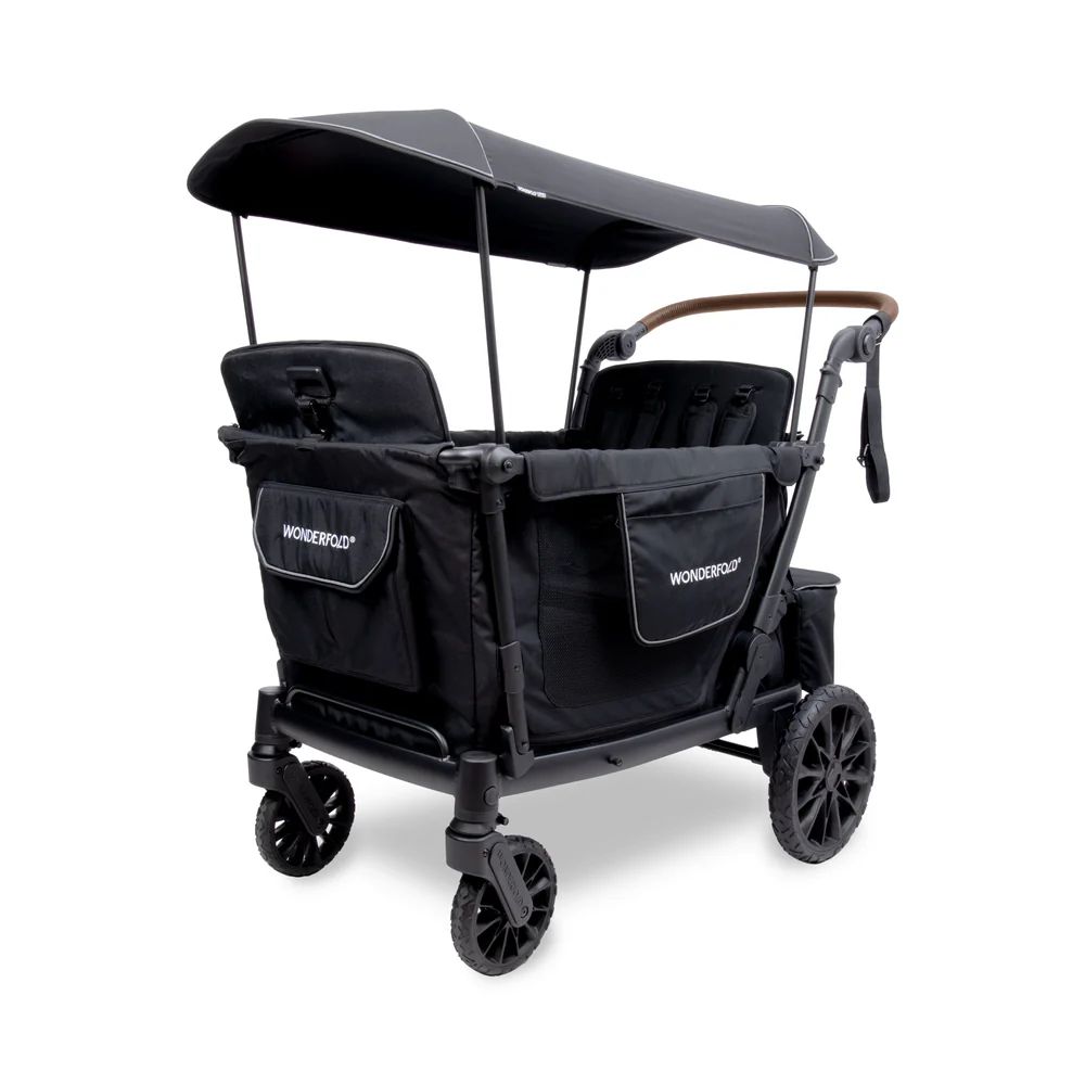 Wonderfold L4 Quad Stroller Wagon black side