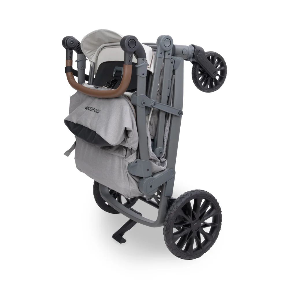 Wonderfold L4 Quad Stroller Wagon Grey (4) Wonderfold L4 Quad Stroller Wagon grey folded