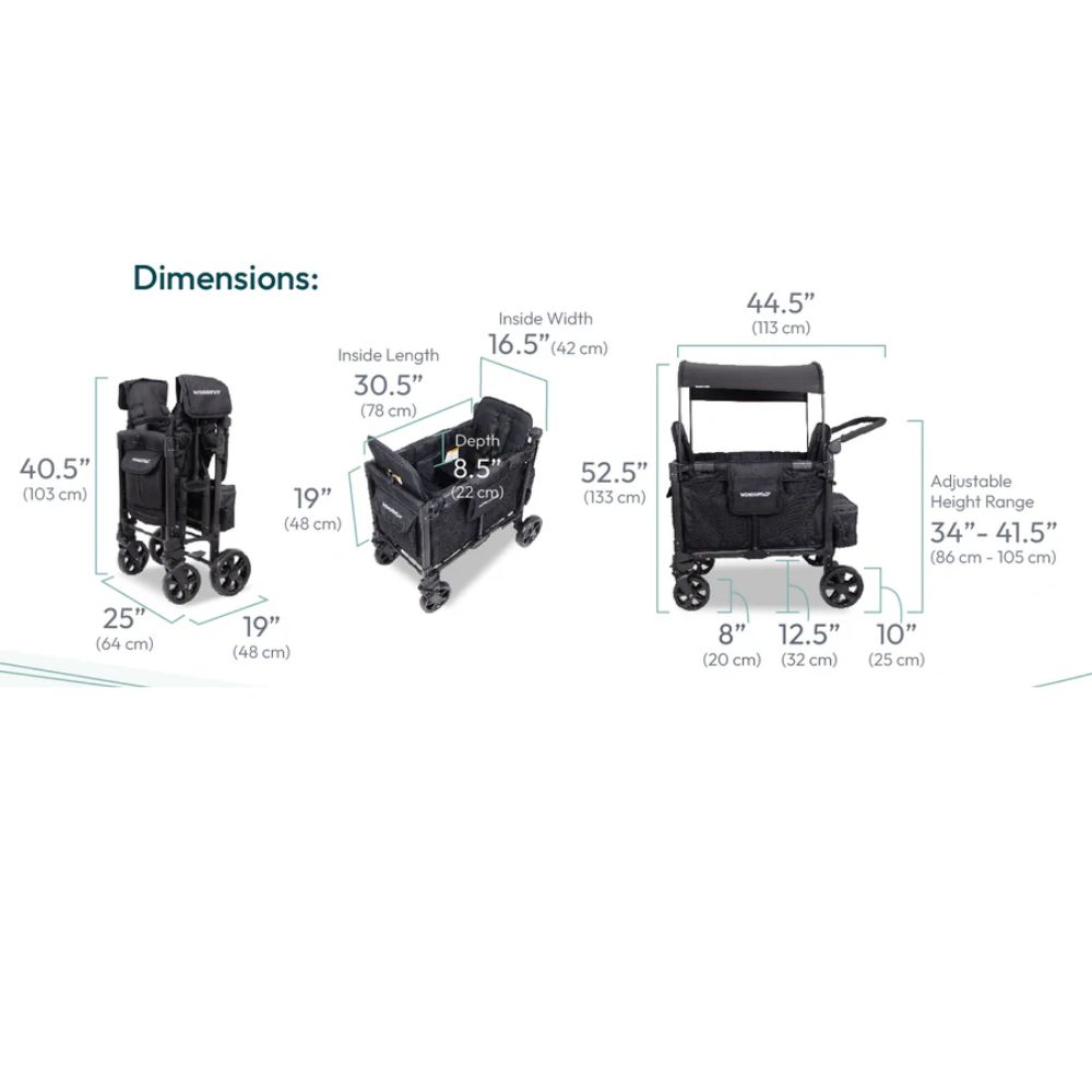 Wonderfold W2 Elite Pro Double Stroller Wagon black (15)