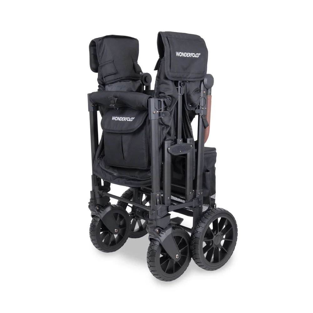 Wonderfold W2 Luxe Pro Double Stroller Wagon Black (11) Wonderfold W2 Luxe Pro Black Folded