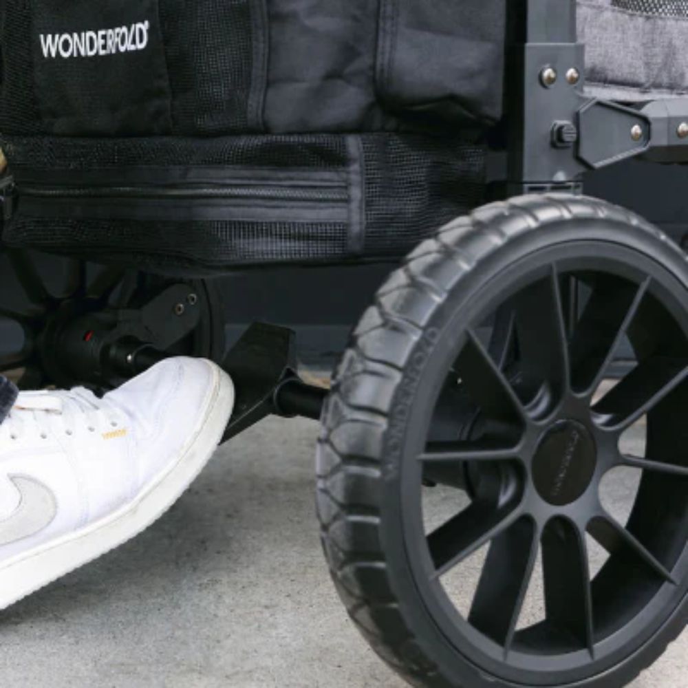 Wonderfold W2 Luxe Pro Double Stroller Wagon Black (6) Wonderfold W2 Luxe Pro Wheels