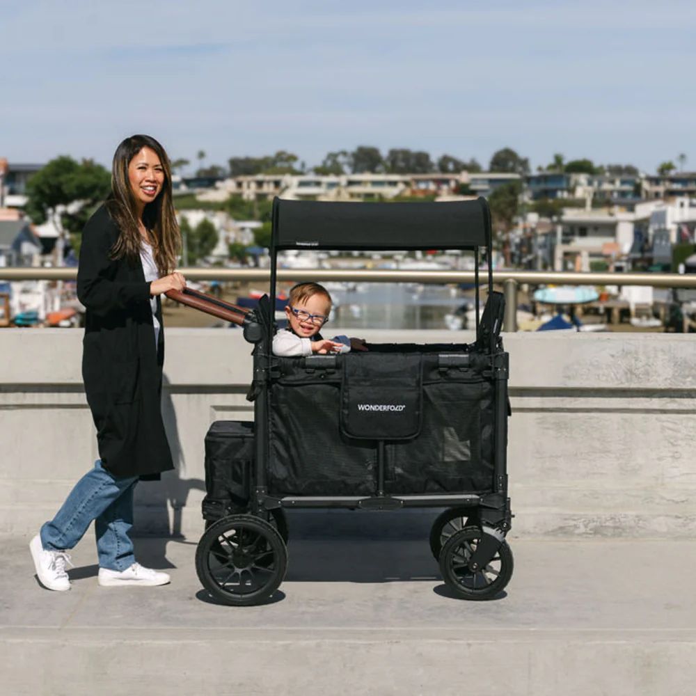 Wonderfold W2 Luxe Pro Double Stroller Wagon Black Wonderfold W2 Luxe Pro Black LS