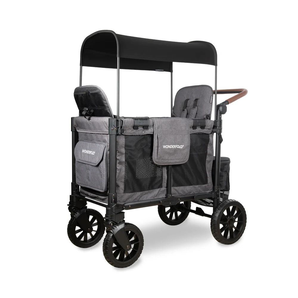 Wonderfold W2 Luxe Pro Double Stroller Wagon Grey (2) Wonderfold W2 Luxe Pro Grey sude 2