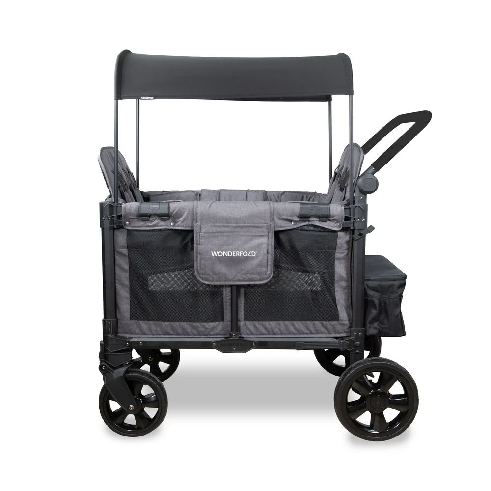 Wonderfold 4 Elite Pro Quad Stroller Wagon Grey
