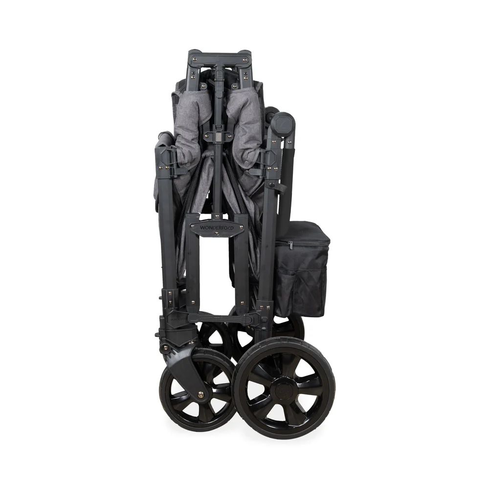 Wonderfold W4 Elite Pro Quad Stroller Wagon Grey (6) Wonderfold 4 Elite Pro Quad Stroller Wagon Grey Folded