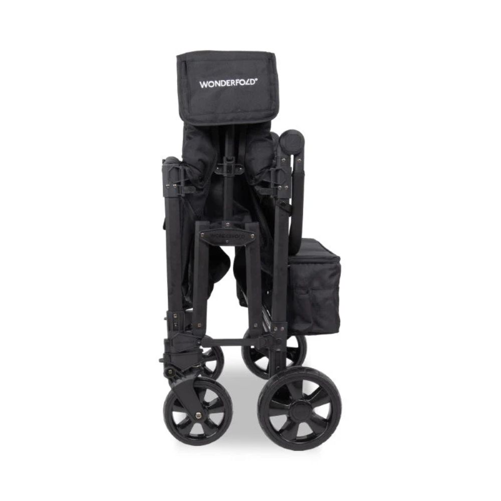 Wonderfold W4 Elite Pro Quad Stroller Wagon black (2) Wonderfold 4 Elite Pro Quad Stroller Wagon B;ack Folded 2