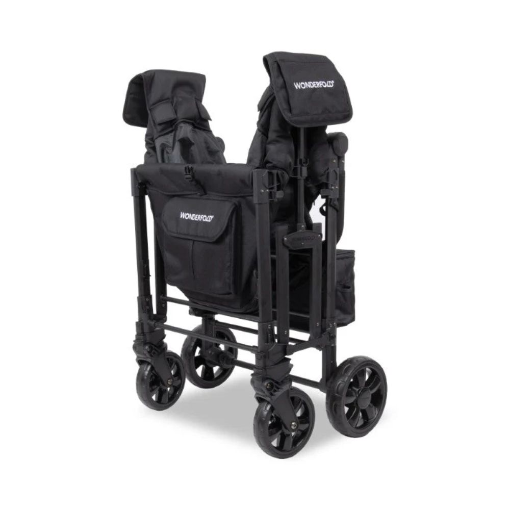 Wonderfold W4 Elite Pro Quad Stroller Wagon black (3) Wonderfold 4 Elite Pro Quad Stroller Wagon Balck Folded