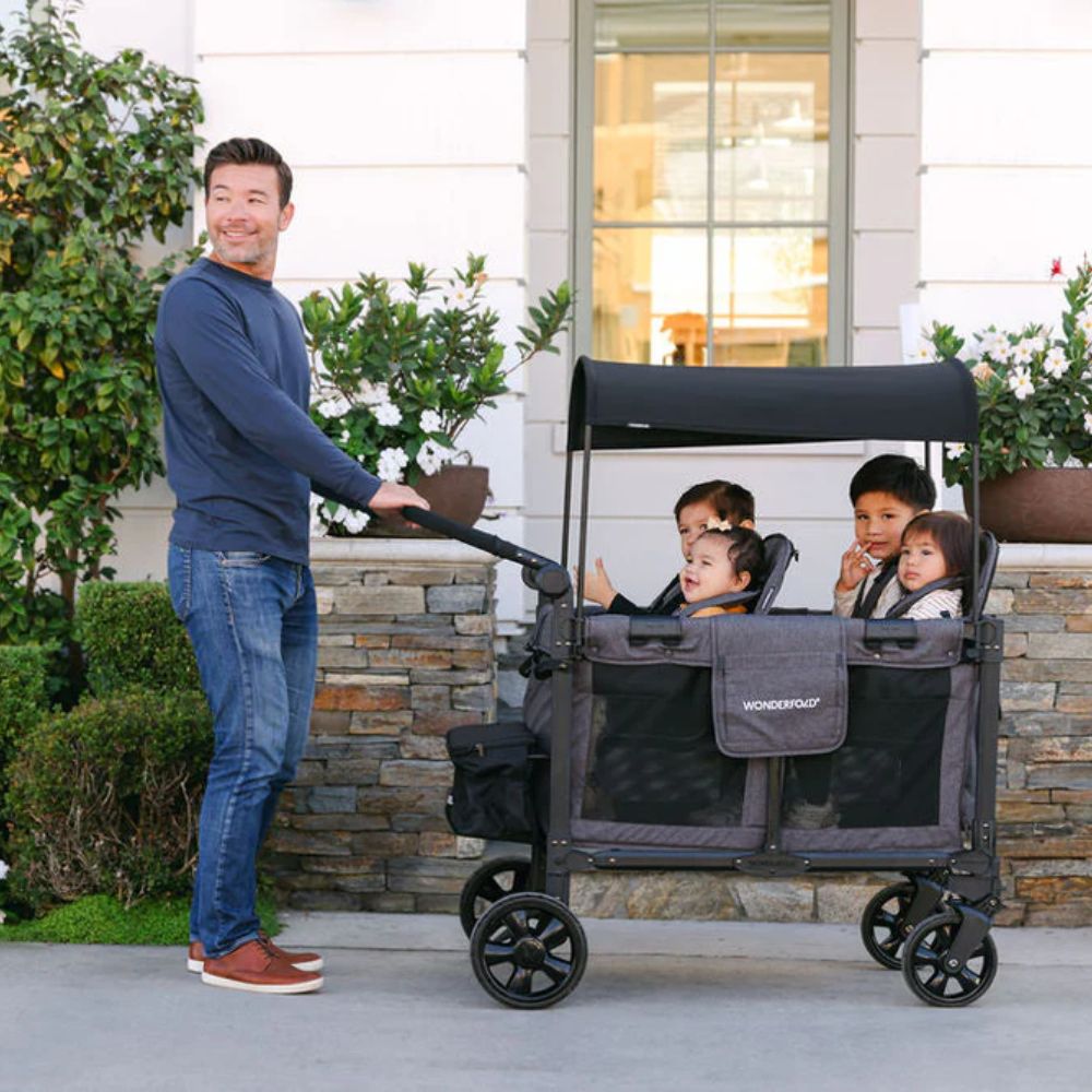 Wonderfold W4 Elite Pro Quad Stroller Wagon black Wonderfold 4 Elite Pro Quad Stroller Wagon Grey Ls