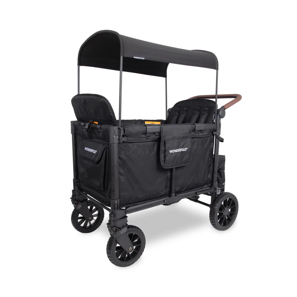 Wonderfold W4 Luxe Pro Quad Stroller Wagon Black (4) Wonderfold W4 Luxe Pro Quad Stroller Wagon black side 2