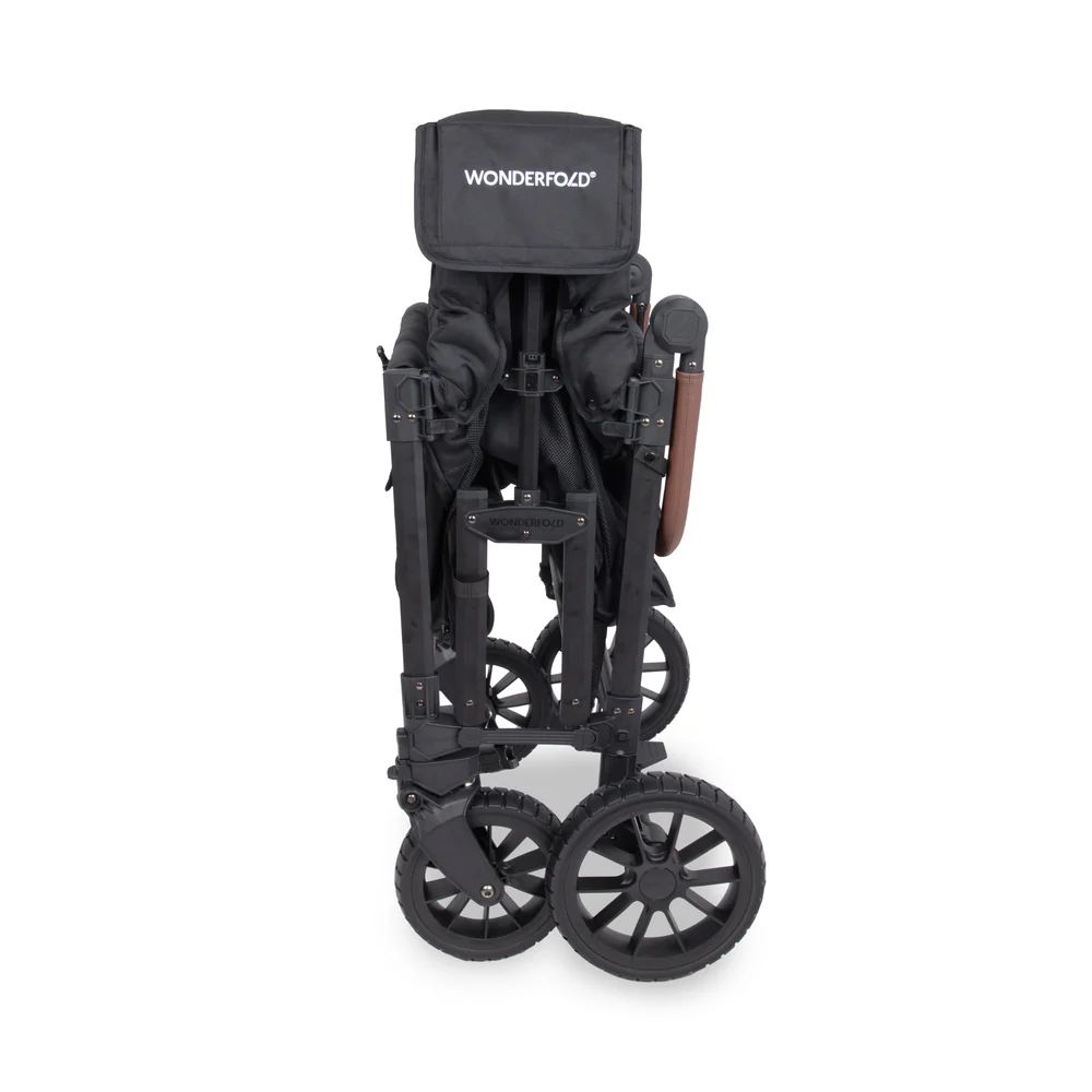 Wonderfold W4 Luxe Pro Quad Stroller Wagon Black (8) Wonderfold W4 Luxe Pro Quad Stroller Wagon black folded
