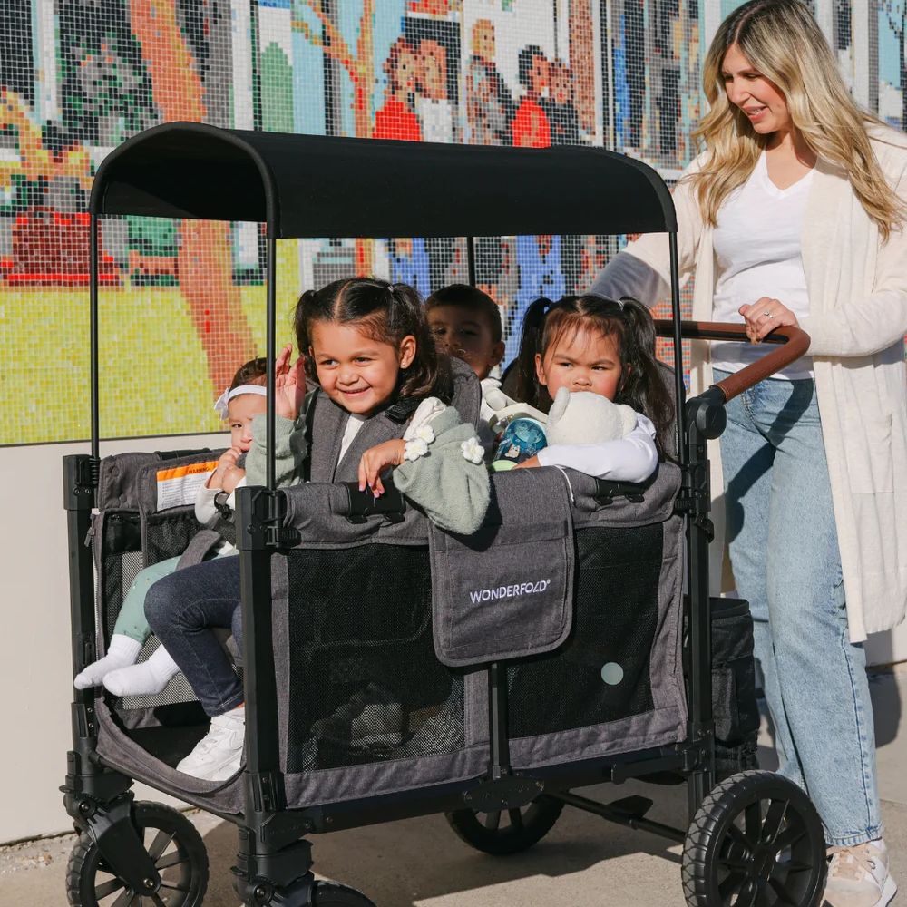 Wonderfold W4 Luxe Pro Quad Stroller Wagon Black Wonderfold W4 Luxe Pro Quad Stroller Wagon black ls