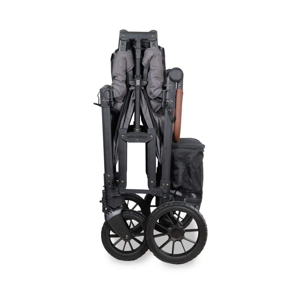 Wonderfold W4 Luxe Pro Quad Stroller Wagon Grey (3) Wonderfold W4 Luxe Pro Quad Stroller Wagon grey folded 2