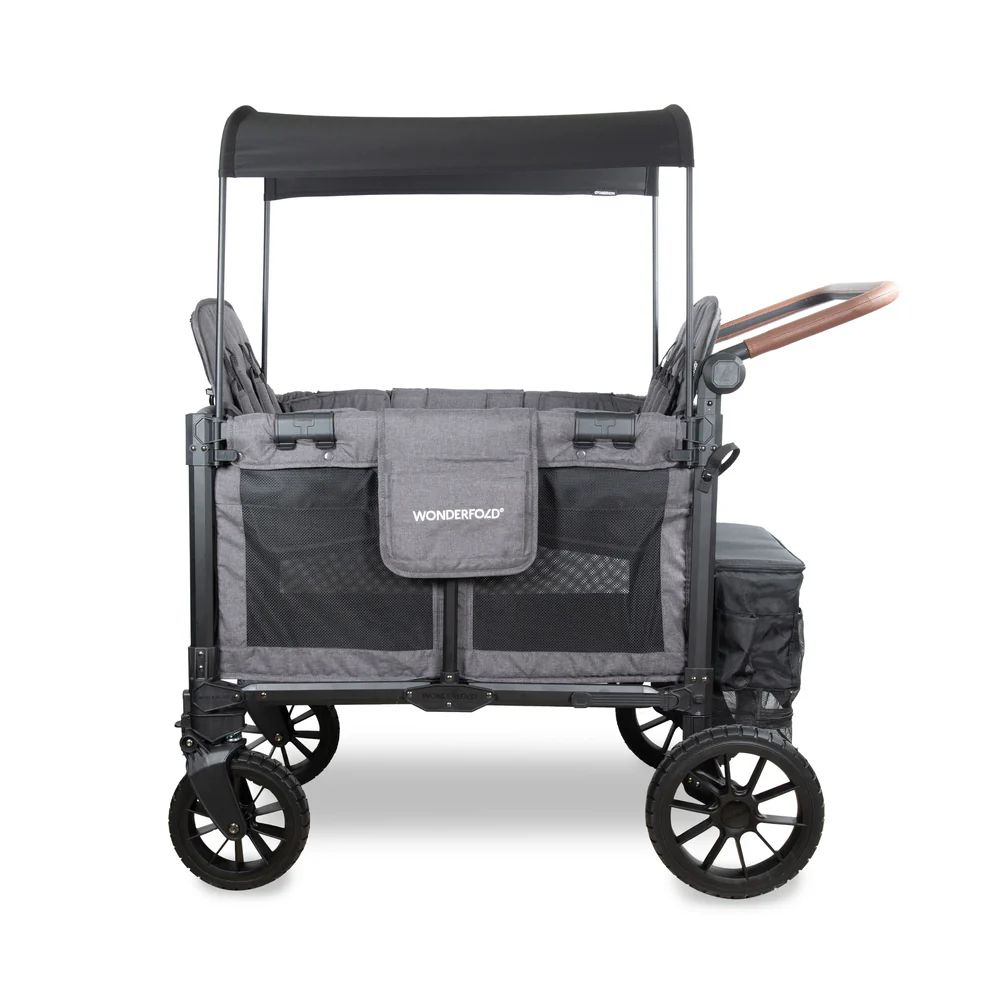Wonderfold W4 Luxe Pro Quad Stroller Wagon Grey (5) Wonderfold W4 Luxe Pro Quad Stroller Wagon GREY