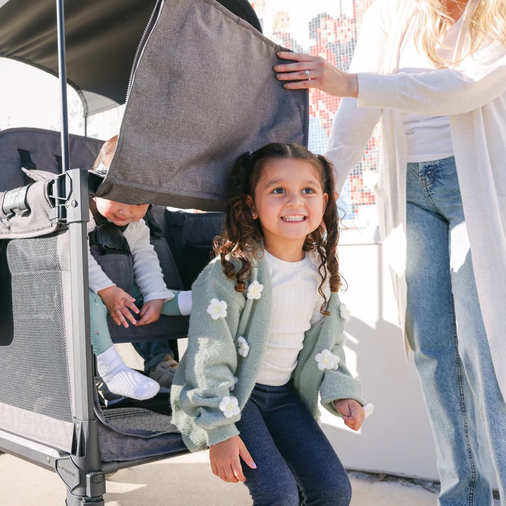 Wonderfold W4 Luxe Pro Quad Stroller Wagon Grey Wonderfold W4 Luxe Pro Quad Stroller Wagon grey ls