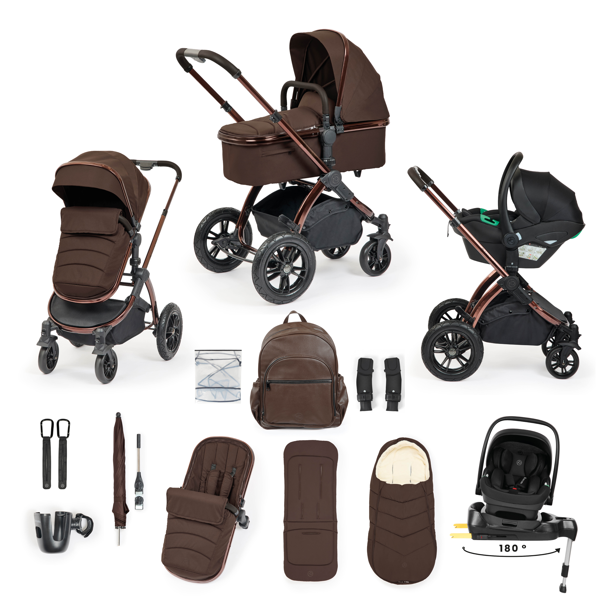 Stomp Luxe Elements Edition 15 Piece Travel System - Chestnut Stomp Luxe Elements Edition 15 Piece Travel System - Chestnut