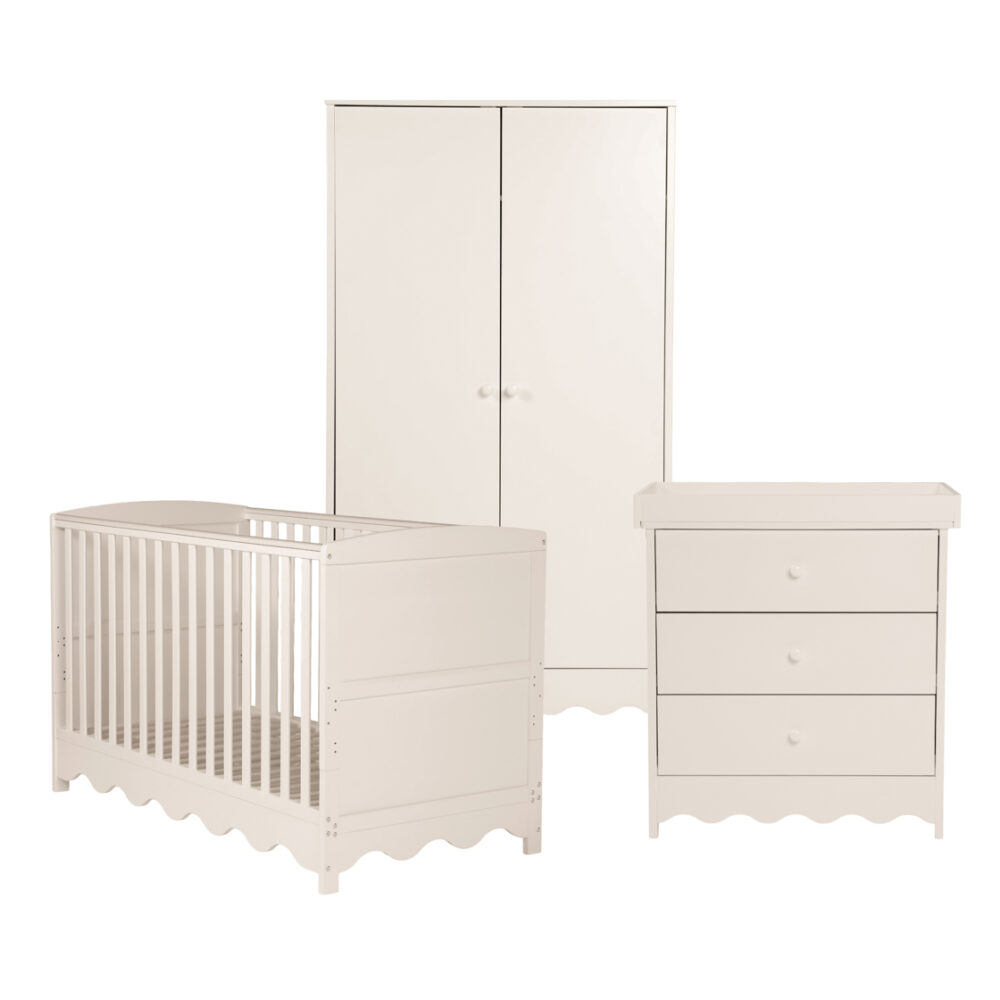dancer 3 piece scalloped nursery set cashmere
