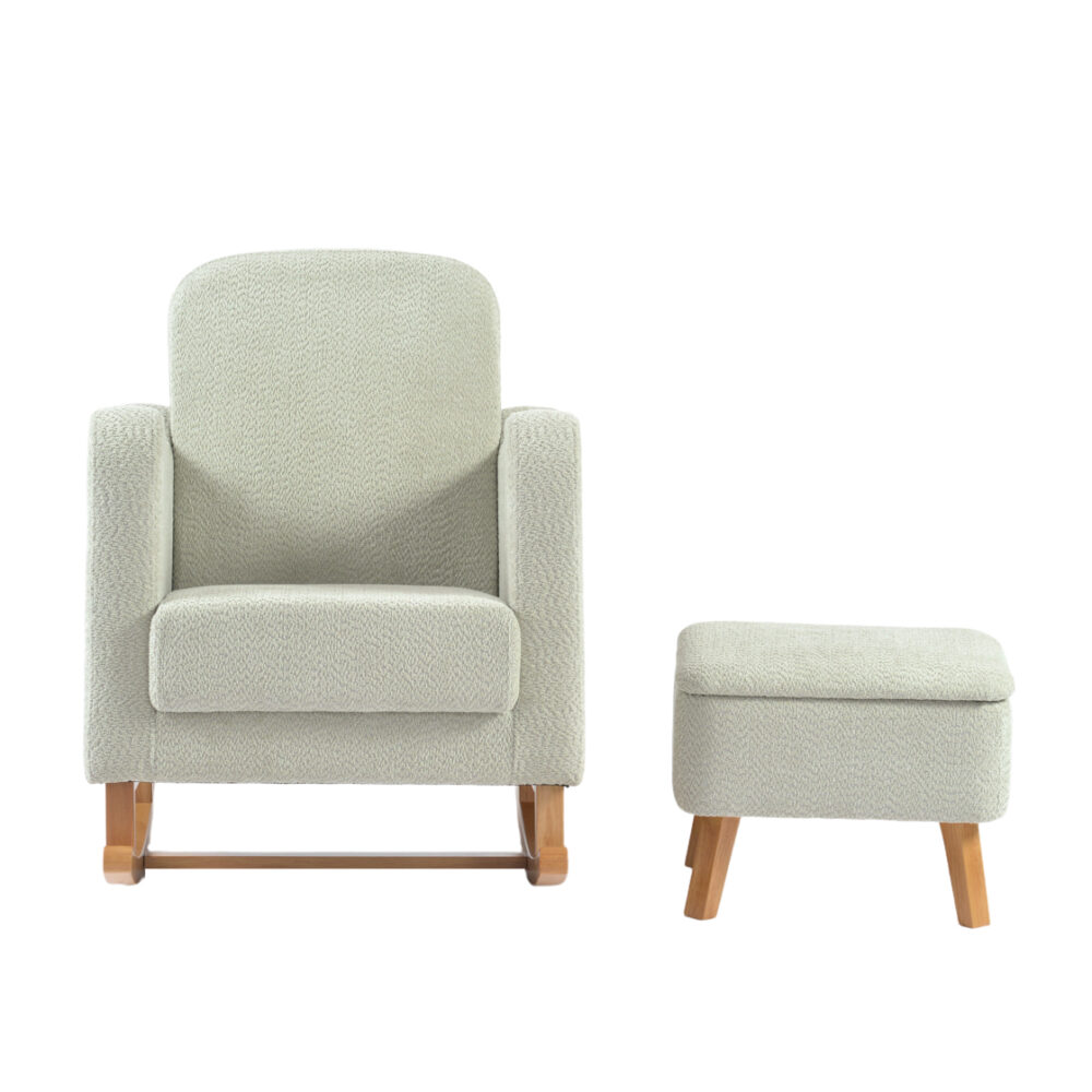 Bebe & Beyond Soother Nursing Chair - Sage Boucle front