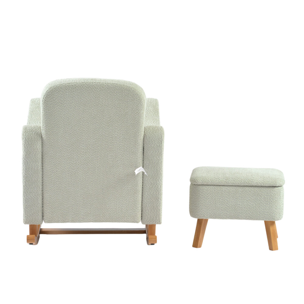 Bebe & Beyond Soother Nursing Chair - Sage Boucle back