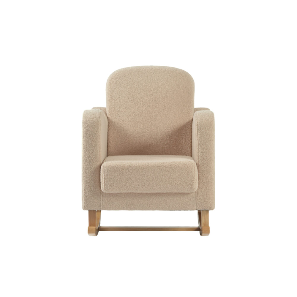 Soother Nursing Chair Oat Teddy Fabric front