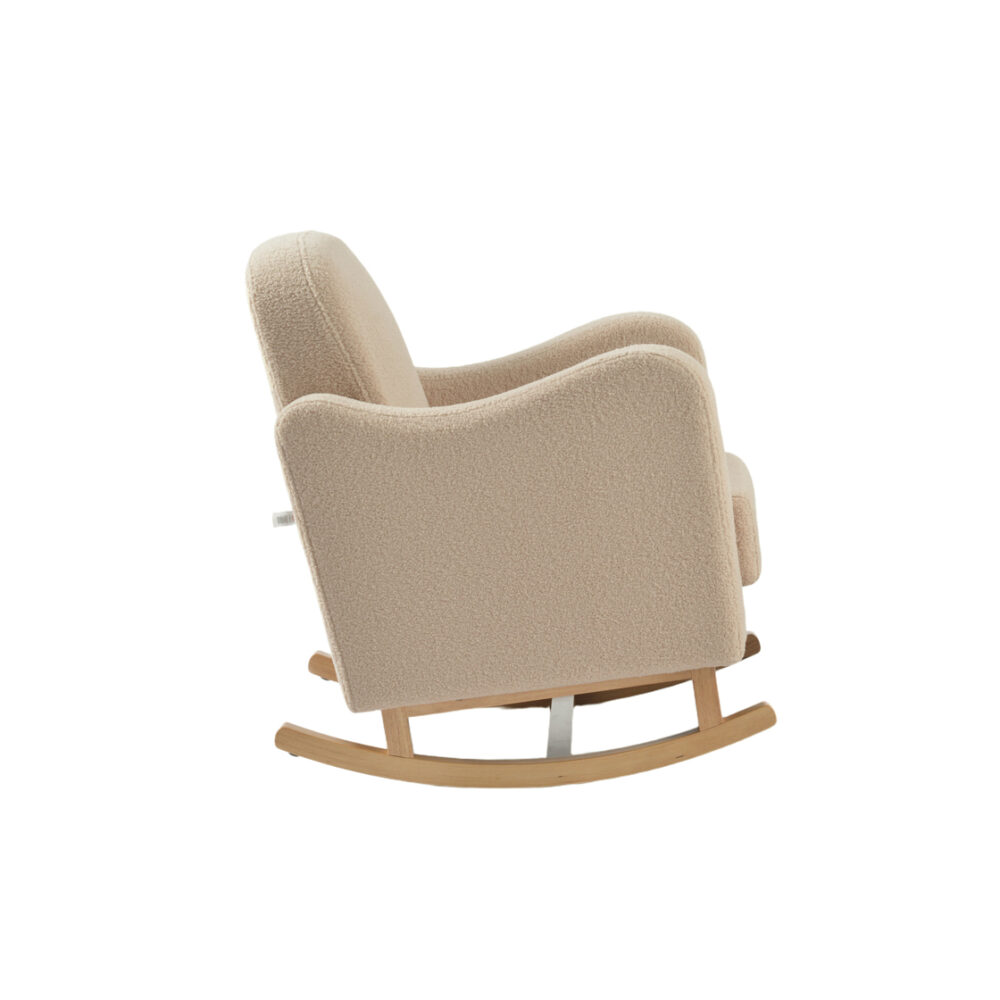 Soother Nursing Chair Oat Teddy Fabric side